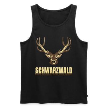 Schwarzwald Hirsch Geweih Low Polygon Schwaben - Männer Premium Bio Tank Top - Schwarz - Vorne - Michal (187cm)