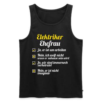 Elektriker Tshirt Handwerker Werkzeug Volt Watt - Männer Premium Bio Tank Top - Schwarz - Vorne - AI Model Male 178 light (178cm)