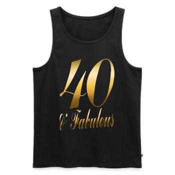 40 & Fabulous Gift for 40th Birthday - Men's Premium Organic Tank Top - black - Front - Michal (187cm)
