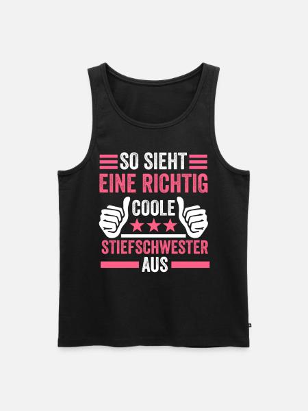 Coole Stiefschwester Geschenk - Männer Premium Bio Tank Top - Schwarz