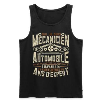 Oui, Je Suis Mécanicien Humour - Débardeur bio Premium Homme - noir - Devant - AI Model Male 178 light (178cm)