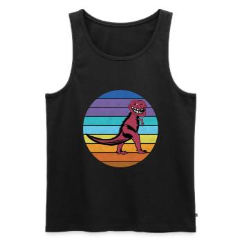 Reingeschaut Reingeguckt Retro Meme - Männer Premium Bio Tank Top - Schwarz - Vorne - Michal (187cm)