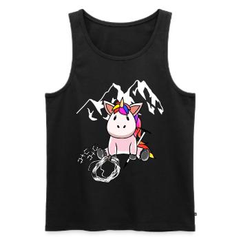 Licorne Montagne Sports Escalade Sommets Montagnes en plein air - Débardeur bio Premium Homme - noir - Devant - Michal (187cm)