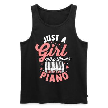 Piano Piano Piano Piano Digital Piano Music Girl - Men's Premium Organic Tank Top - black - Front - Michal (187cm)