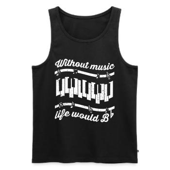 Piano Piano Piano Piano Digital Piano Music Gift - Men's Premium Organic Tank Top - black - Front - Michal (187cm)