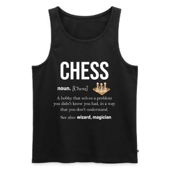 Échecs - Débardeur bio Premium Homme - noir - Devant - Michal (187cm)