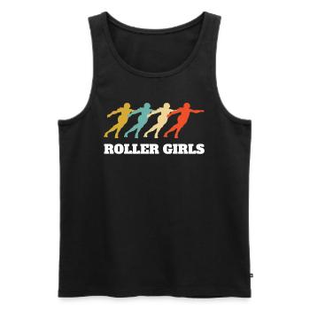 Rétro vintage roller fille tenue costume - Débardeur bio Premium Homme - noir - Devant - Michal (187cm)