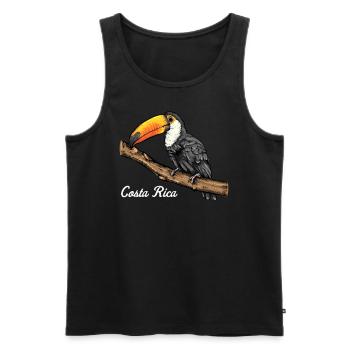 Tukan Costa Rica Tucan Tropical Oiseau Caraïbe motif - Débardeur bio Premium Homme - noir - Devant - Michal (187cm)