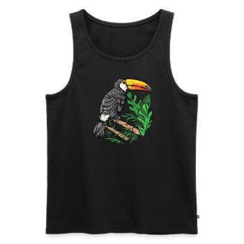 Toucan Costa Rica Tucan Tropical Bird Caribbean Motif - Men's Premium Organic Tank Top - black - Front - AI Model Male 178 light (178cm)