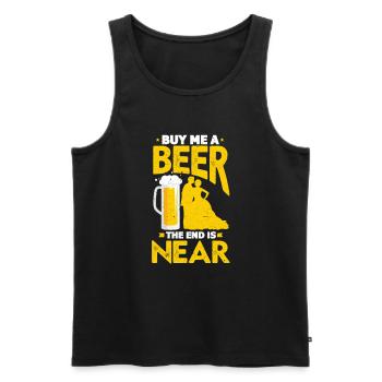 Marriage is near, buy me a beer bachelor or - Débardeur bio Premium Homme - noir - Devant - Michal (187cm)