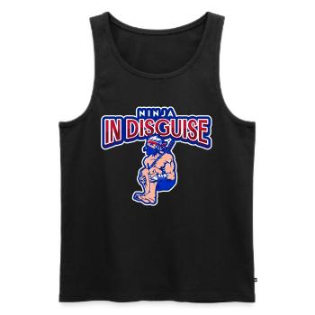 Ninja in disguise - Men's Premium Organic Tank Top - black - Front - AI Model Male 178 light (178cm)