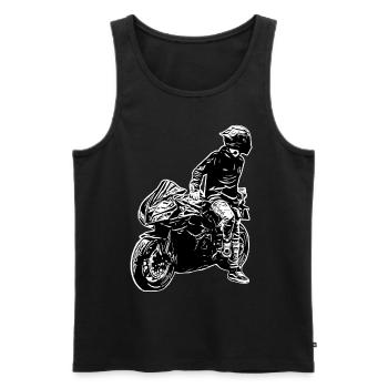Motorcycle Lifestyle / Moto / moto biker - Débardeur bio Premium Homme - noir - Devant - Michal (187cm)