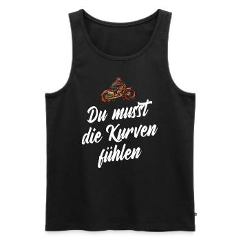 Lustiger Motorrad Spruch für Motorradfahrer! - Männer Premium Bio Tank Top - Schwarz - Vorne - Michal (187cm)