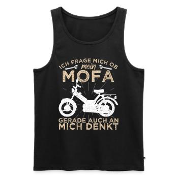 Mofa Mofafahrer 25 kmh Zweirad Vintage Retro Biker - Männer Premium Bio Tank Top - Schwarz - Vorne - Michal (187cm)
