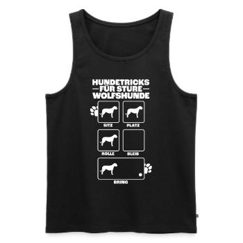 Irischer Wolfshund Hundetricks Windhund Geschenk - Männer Premium Bio Tank Top - Schwarz - Vorne - AI Model Male 178 light (178cm)