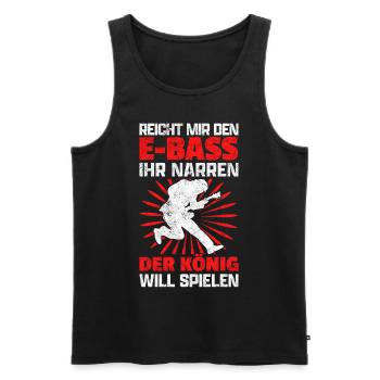 Reicht mir den E-Bass lustiger Bassist Spruch - Männer Premium Bio Tank Top - Schwarz - Vorne - Michal (187cm)