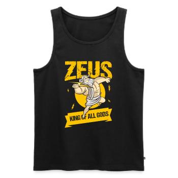 Zeus Roi des dieux Dieux Grecs Mythologi - Débardeur bio Premium Homme - noir - Devant - AI Model Male 178 light (178cm)
