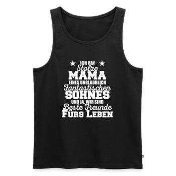 Mama Freundschaft Sohn Geschenk - Männer Premium Bio Tank Top - Schwarz - Vorne - Michal (187cm)