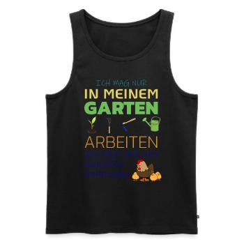 Ich mag nur in meinem Garten arbeiten und mit - Männer Premium Bio Tank Top - Schwarz - Vorne - Michal (187cm)