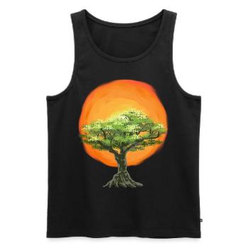 Olivenbaum Bäume Natur Sonnenschein Sonne - Männer Premium Bio Tank Top - Schwarz - Vorne - AI Model Male 178 light (178cm)