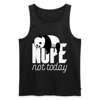 No, not today! Funny Panda Sleeping Hat - Men's Premium Organic Tank Top - black - Front - Michal (187cm)