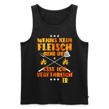 Wenns kein Fleisch mehr gibt - Grillsaison 2021 - Männer Premium Bio Tank Top - Schwarz - Vorne - Michal (187cm)