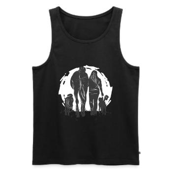 cheval fille chien amour - Débardeur bio Premium Homme - noir - Devant - Michal (187cm)