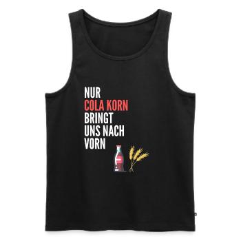 Nur Cola Korn Bringt uns nach vorn - Männer Premium Bio Tank Top - Schwarz - Vorne - Michal (187cm)