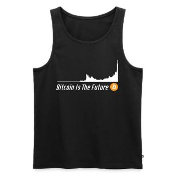 Bitcoin cours Bitcoin Is The Future Bitcoin Button - Débardeur bio Premium Homme - noir - Devant - AI Model Male 178 light (178cm)