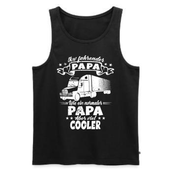 Camion-voyageur Papa - Camion routier routier - Débardeur bio Premium Homme - noir - Devant - AI Model Male 178 light (178cm)