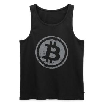 Bitcoin bouton Crypto-monnaies Bitcoins - Débardeur bio Premium Homme - noir - Devant - Michal (187cm)