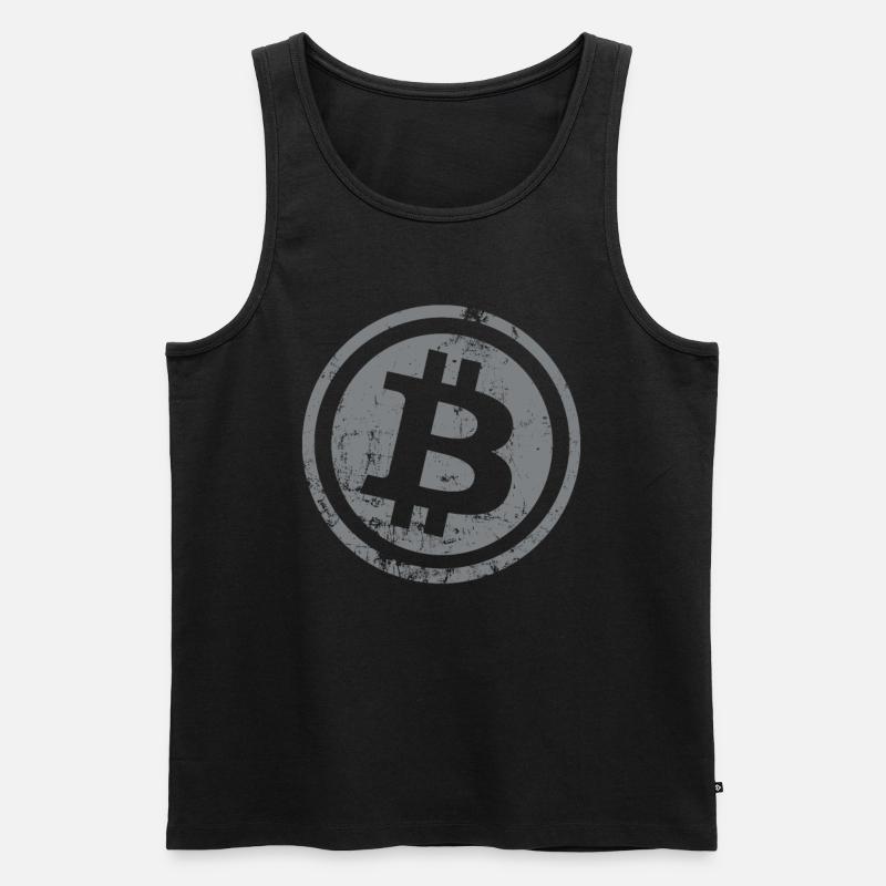 Bitcoin Button Kryptowährungen Bitcoins - Männer Premium Bio Tank Top - Schwarz