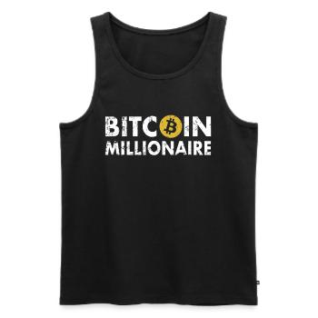 Bitcoin Millionaire Inscription - Bitcoin Bouton - Débardeur bio Premium Homme - noir - Devant - AI Model Male 178 light (178cm)