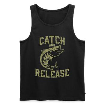 For the right anglers - Catch and Release - Men's Premium Organic Tank Top - black - Front - AI Model Male 178 light (178cm)
