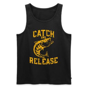 For the right anglers - Catch and Release - Men's Premium Organic Tank Top - black - Front - AI Model Male 178 light (178cm)