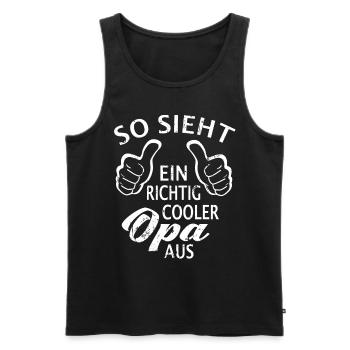 So sieht ein richtig cooler Opa aus - Männer Premium Bio Tank Top - Schwarz - Vorne - Michal (187cm)
