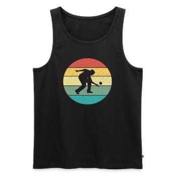 Retro Vintage Boccia Boule Petanque-Spieler - Männer Premium Bio Tank Top - Schwarz - Vorne - AI Model Male 178 light (178cm)