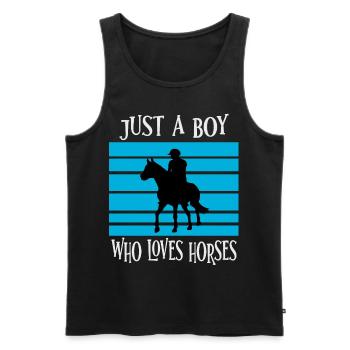 Only a boy who loves horses - Men's Premium Organic Tank Top - black - Front - AI Model Male 178 light (178cm)