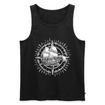Sailing Tshirt Sailing Catamaran Boat for Regatta - Men's Premium Organic Tank Top - black - Front - Michal (187cm)