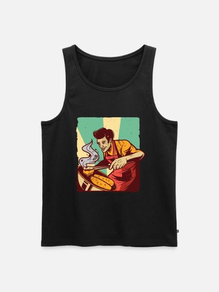Cricket Man Grills BBQ - Men's Premium Organic Tank Top - black