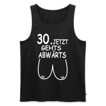 30. Geburtstag Party Geschenke 30 Jahre Brüste - Männer Premium Bio Tank Top - Schwarz - Vorne - Michal (187cm)
