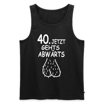 40. Geburtstag Party Geschenke 40 Jahre Hodensack - Männer Premium Bio Tank Top - Schwarz - Vorne - Michal (187cm)