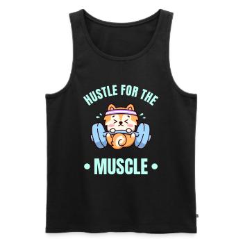 Entraînez-vous pour les muscles de chien chien d’entraînement - Débardeur bio Premium Homme - noir - Devant - Michal (187cm)