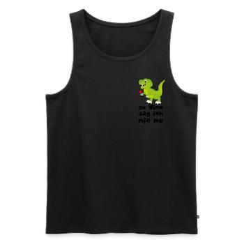 Vinosaurier Zu Vino sag ich nie no - Wein Dino - Männer Premium Bio Tank Top - Schwarz - Vorne - Michal (187cm)