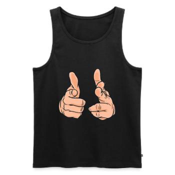 Hands Pointing fingers at you Finger pointing - Men's Premium Organic Tank Top - black - Front - AI Model Male 178 light (178cm)