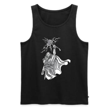 Odin Wikinger Valhalla Vikinger Hammer Thor Odin - Männer Premium Bio Tank Top - Schwarz - Vorne - AI Model Male 178 light (178cm)