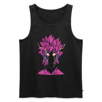 Manga Superheld Figur - Männer Premium Bio Tank Top - Schwarz - Vorne - Michal (187cm)