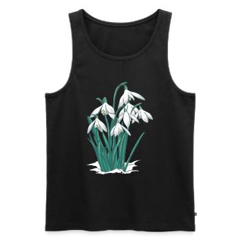 Snowdrops flowers plants - Men's Premium Organic Tank Top - black - Front - Michal (187cm)