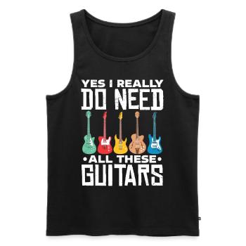 Gitarren - Männer Premium Bio Tank Top - Schwarz - Vorne - AI Model Male 178 light (178cm)