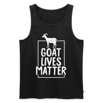 Goat Lives Matter - Débardeur bio Premium Homme - noir - Devant - Michal (187cm)